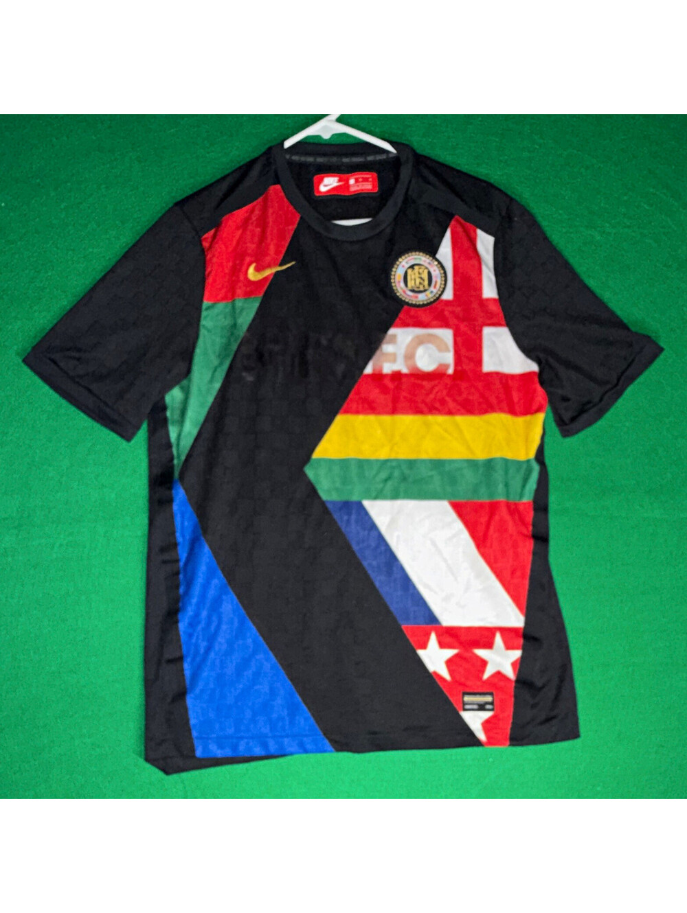 Nike Nike F.C. Soccer Jersey Shirt Size L Black Multicolor Graphic